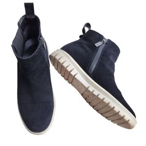 Blondo Florette Waterproof‎ Black Suede Chelsea Sneaker Boots Zipper Gorpcore